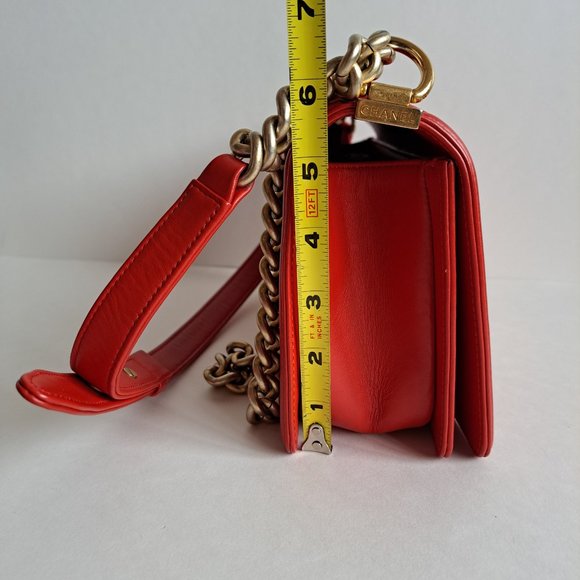 Chanel Red Python Medium Boy Flap Bag - Picture 14 of 16